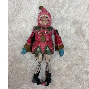 Vintage House of Hatten 1992‎ Wooden Santa's Helper Gnome Elf Ornament Christmas